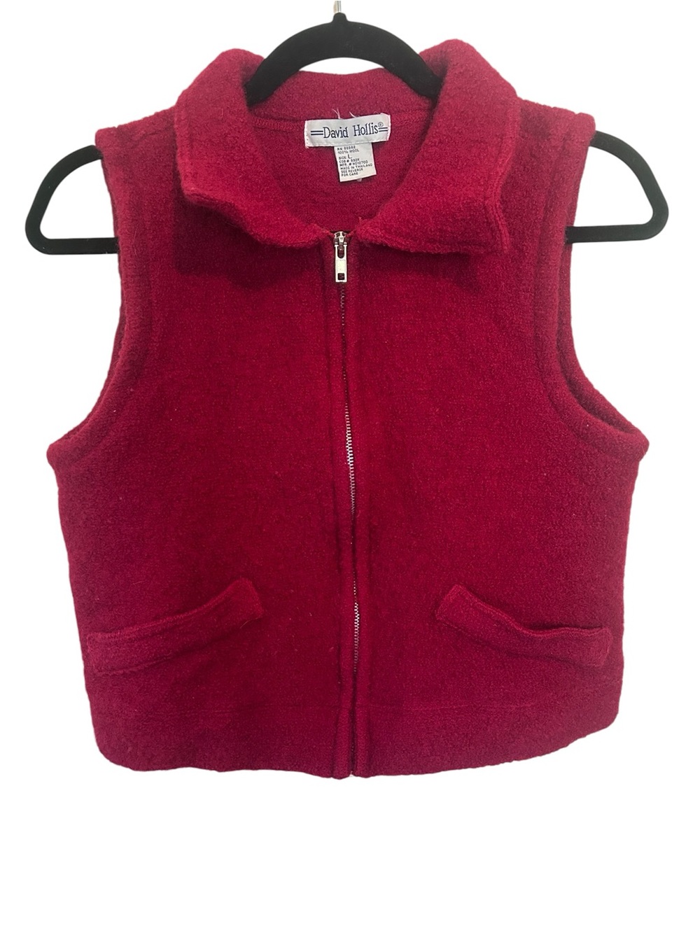 Women’s Red 100% Wool Vest